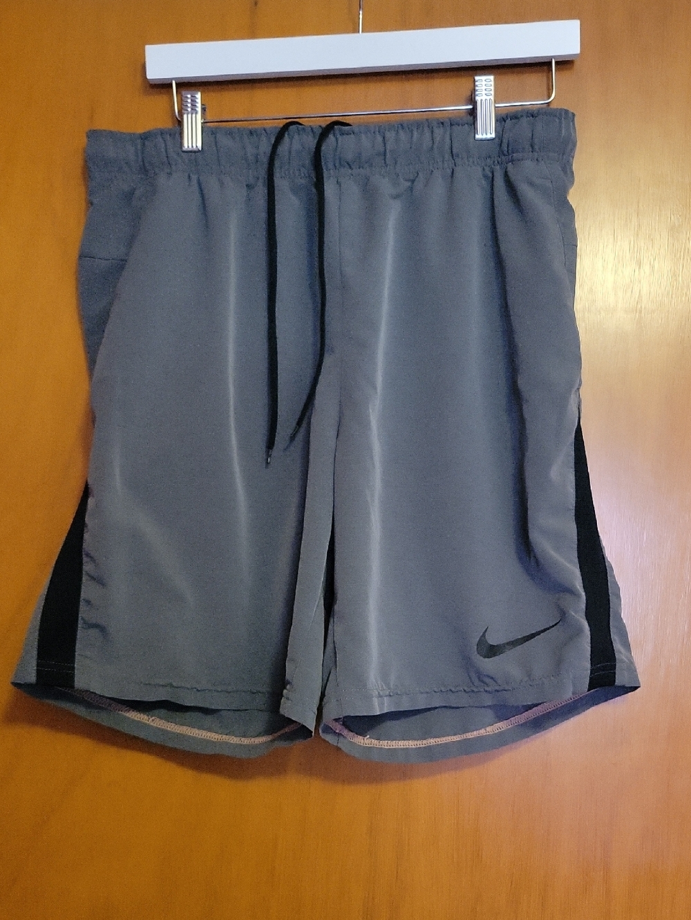Nike Gray Men's Athletic Shorts with Black Side Panels